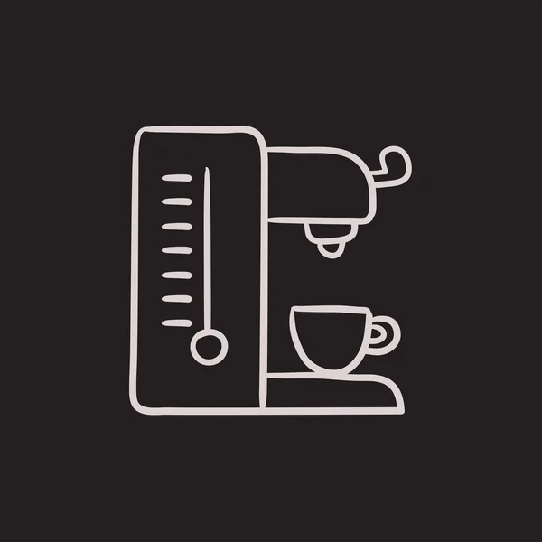 Máquina de café ícone esboço . —  Vetores de Stock