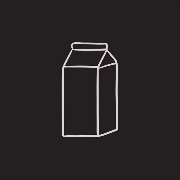 Icono del boceto del producto lácteo envasado . — Vector de stock