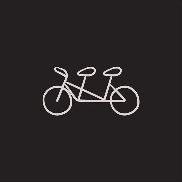 Tandem bike sketch icon. — Stock Vector