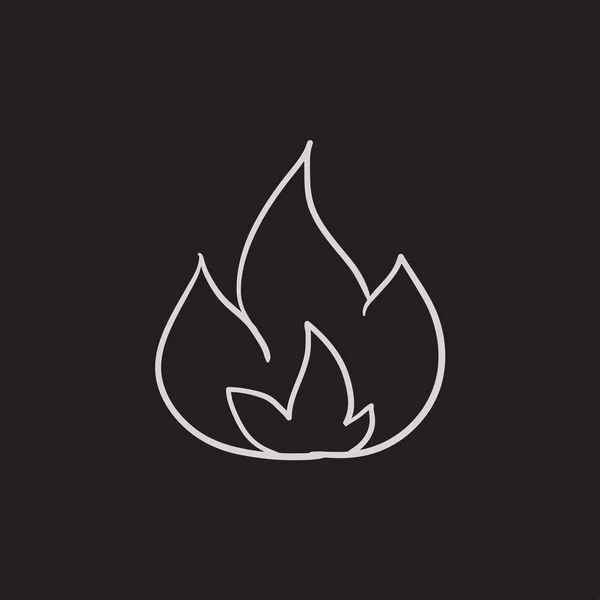 Icono de boceto de fuego . — Vector de stock