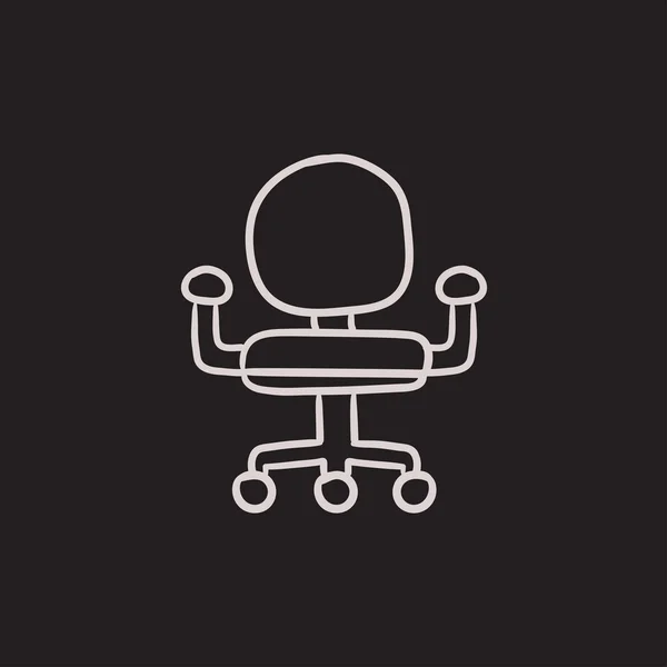 Ícone de esboço de cadeira de escritório . — Vetor de Stock