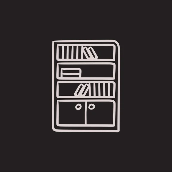 Bookcase sketch icon. — Stock Vector