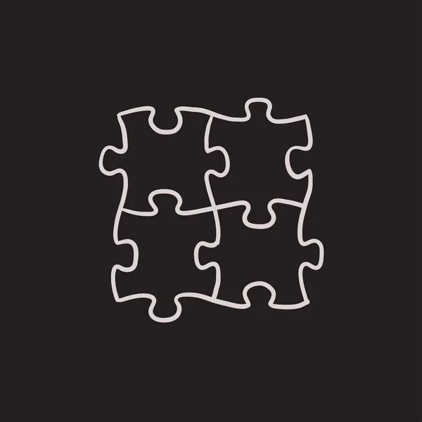 Puzzle schizzo icona . — Vettoriale Stock