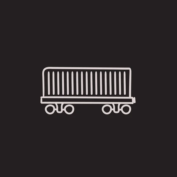 Cargo wagon szkic ikona. — Wektor stockowy