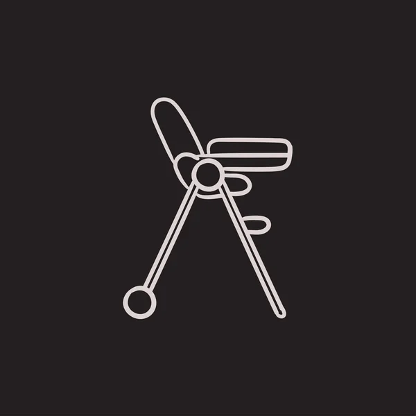 Baba szék táplálására vázlat ikon. — Stock Vector