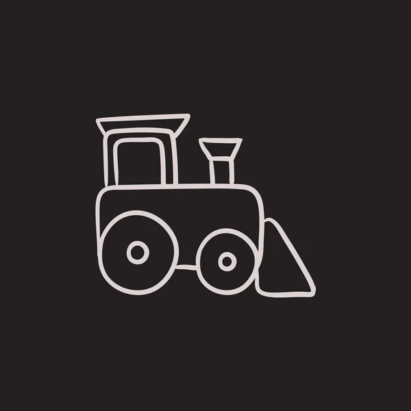 Hračky vlak skica ikony. — Stockový vektor