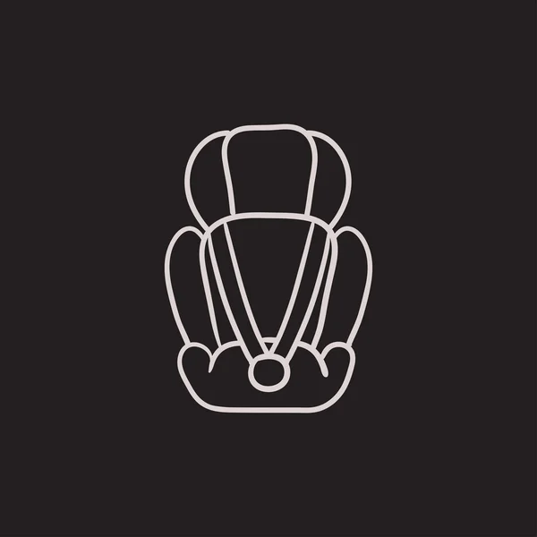 Silla de coche bebé icono de boceto . — Archivo Imágenes Vectoriales