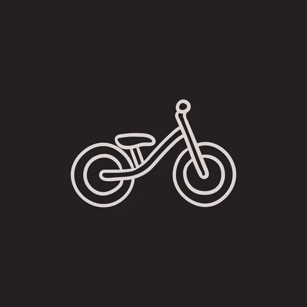 Bicicleta infantil icono del boceto . — Vector de stock