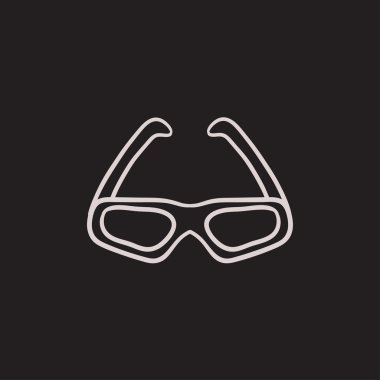 Üç d sinema gözlük kroki simgesi.