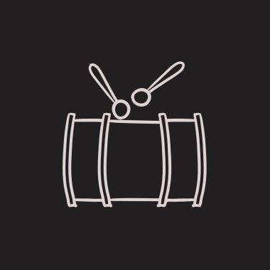 Sopa ile davul kroki simgesi.