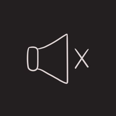 Sessiz hoparlör kroki simgesi.