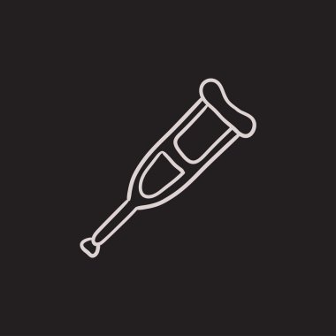 Koltuk değneği kroki simgesi.