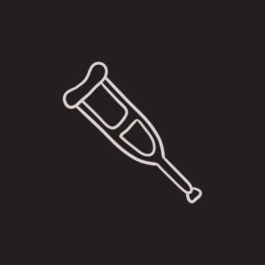 Koltuk değneği kroki simgesi.