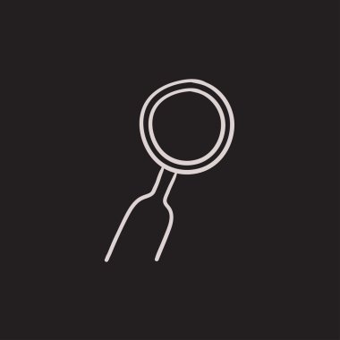 Diş ayna kroki simgesi.