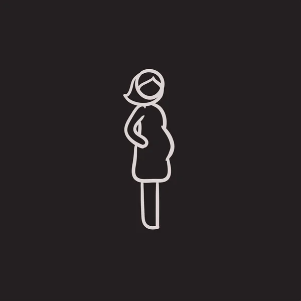 妊娠中の女性のスケッチのアイコン. — ストックベクタ