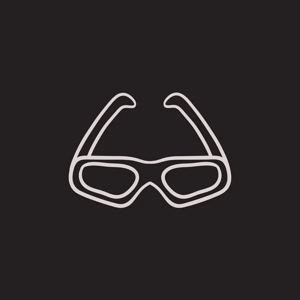 Three d cinema glasses sketch icon. — Stock Vector