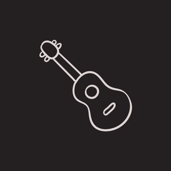 Pictogram van de schets van de gitaar. — Stockvector