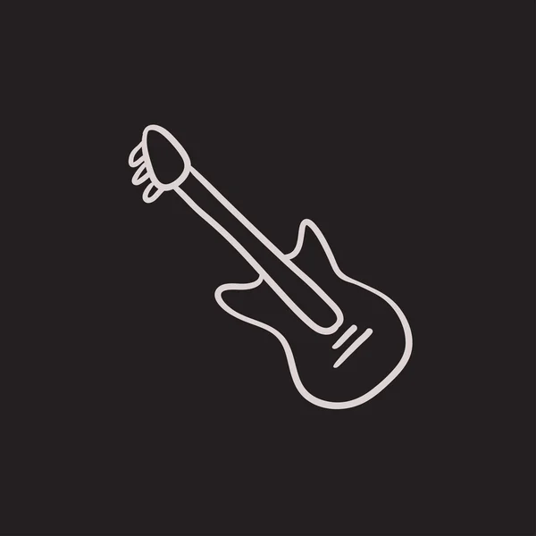 Icono de boceto de guitarra eléctrica . — Vector de stock