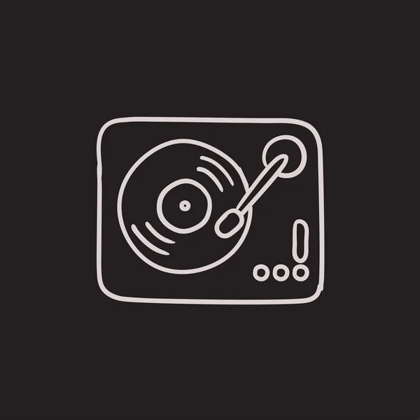 Icono de boceto de tocadiscos . — Vector de stock