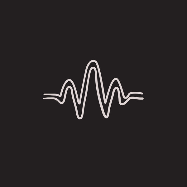 Sound wave sketch icon.