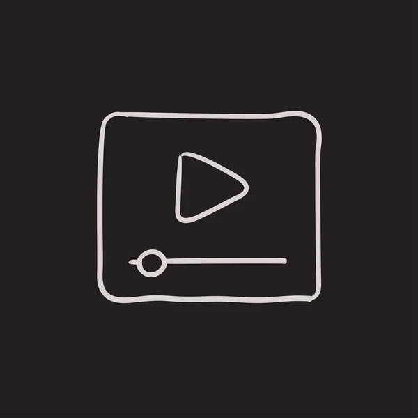 Reproductor de vídeo icono de boceto . — Archivo Imágenes Vectoriales