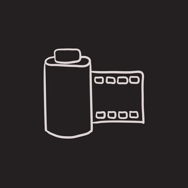 Cámara rollo icono de boceto . — Vector de stock