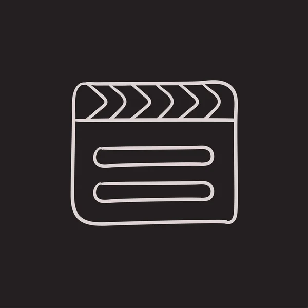 Clapboard icono del boceto . — Archivo Imágenes Vectoriales