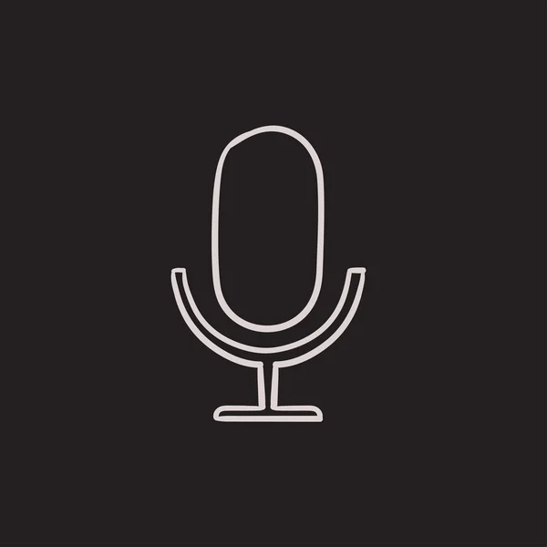 Retro microphone sketch icon. — Stock Vector