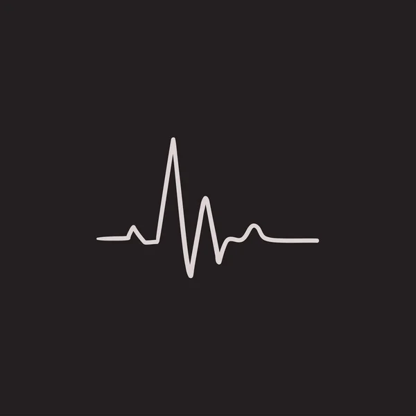 Hartslag cardiogram schets pictogram. — Stockvector