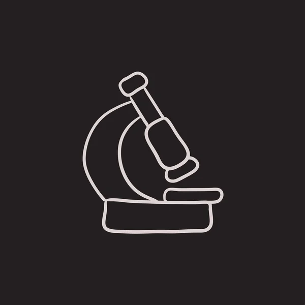 Icono del boceto del microscopio . — Vector de stock
