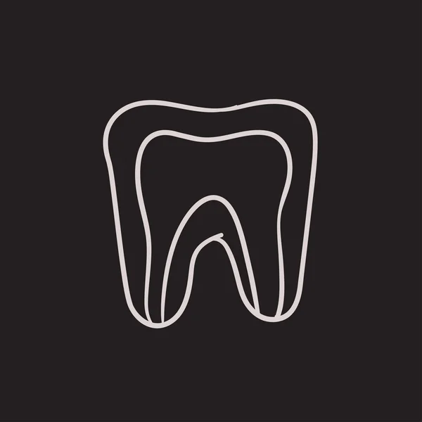 Molar tand skiss ikon. — Stock vektor