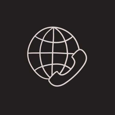 Global iletişim kroki simgesi.