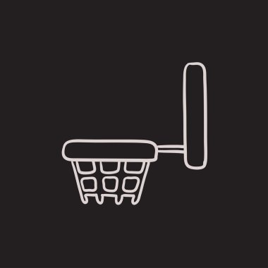 Basketbol hoop kroki simgesi.