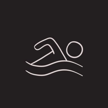 Yüzücü kroki simgesi.