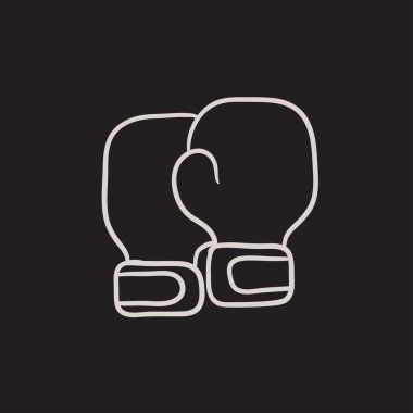Boks eldivenleri kroki simgesi.