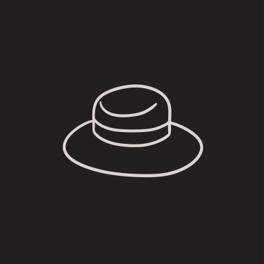 Yaz şapka kroki simgesi.