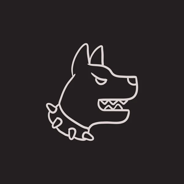 Aggressiva polishund skiss ikon. — Stock vektor