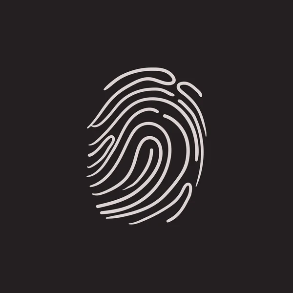 Fingerprint sketch icon. — Stock Vector