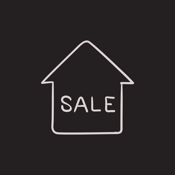 House for sale sketch icon. — Stock Vector