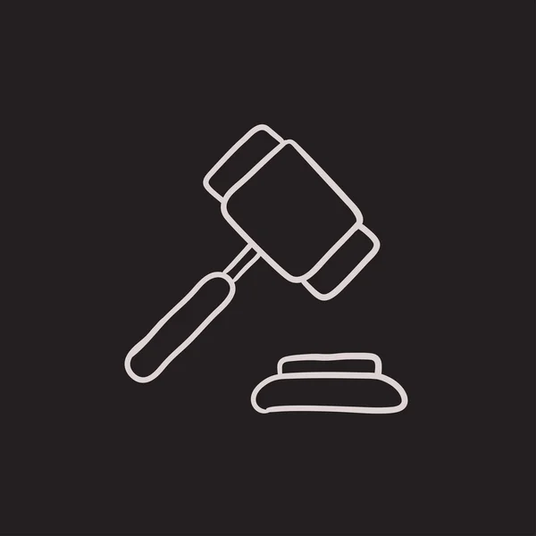 Auction gavel sketch icon. — Stock Vector