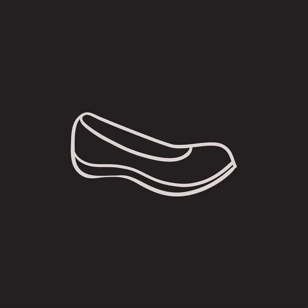 女性の靴のスケッチのアイコン. — ストックベクタ