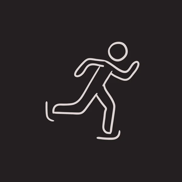 Velocidad skating icono del boceto . — Vector de stock