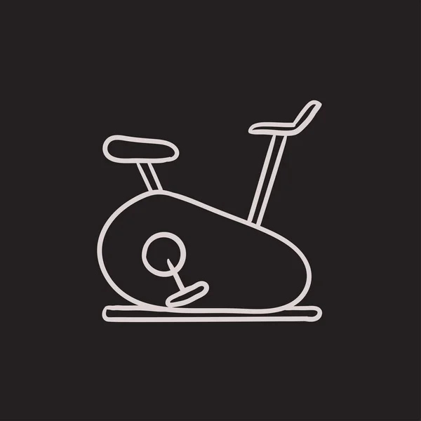 Ćwiczenie rower szkic ikona. — Wektor stockowy