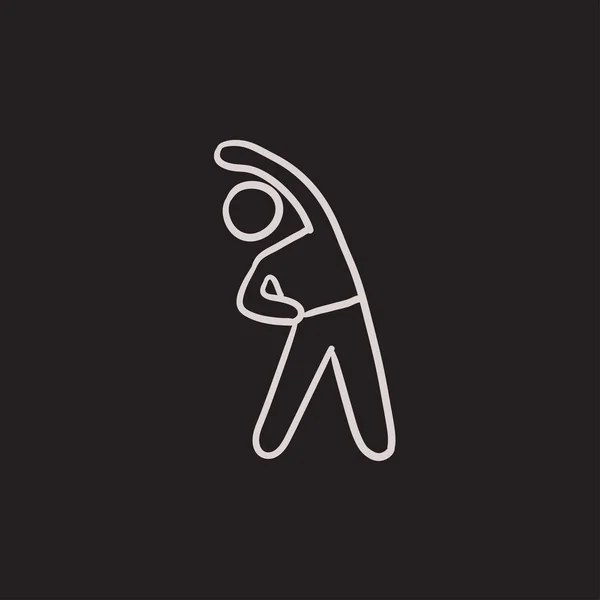 Hombre haciendo ejercicios bosquejo icono . — Archivo Imágenes Vectoriales