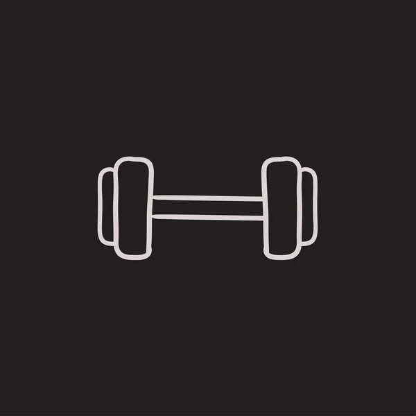 Dumbbell sketch icon. — Stock Vector