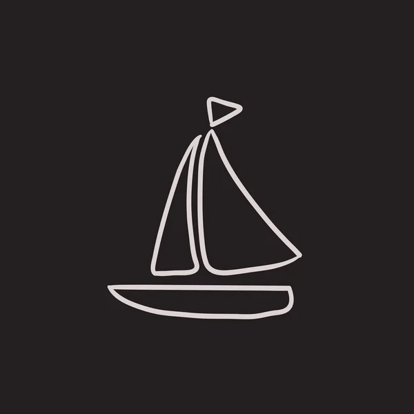 Sailboat sketch icon. — Stock Vector
