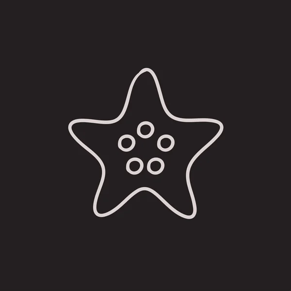 Starfish schets pictogram. — Stockvector