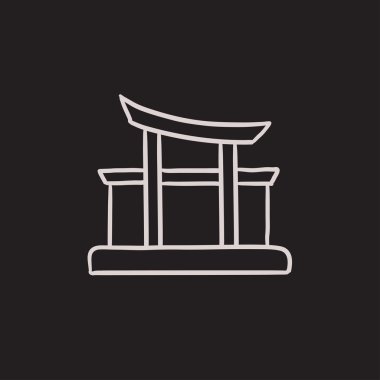 Torii kapısı kroki simgesi.