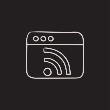 Tarayıcı penceresi wi fi işareti ile kroki simgesi.