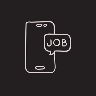 Dokunmatik ekran telefon ile ileti kroki simgesi.